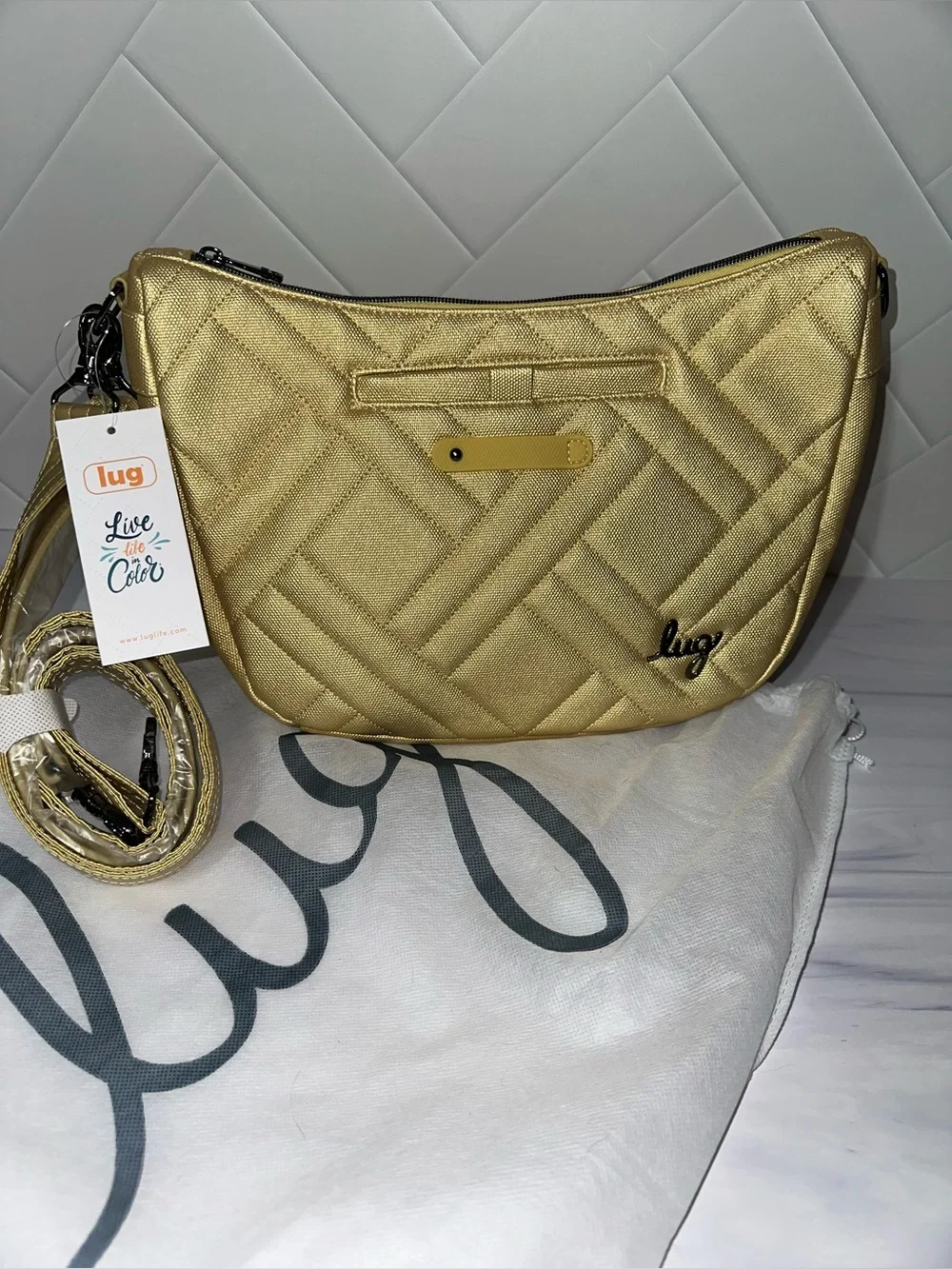 Lug Harmony Matte Luxe Vegan Leather convert crossbody oversized - 2 straps -NEW
